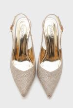 Χρυσές γόβες με στρας - Image 3